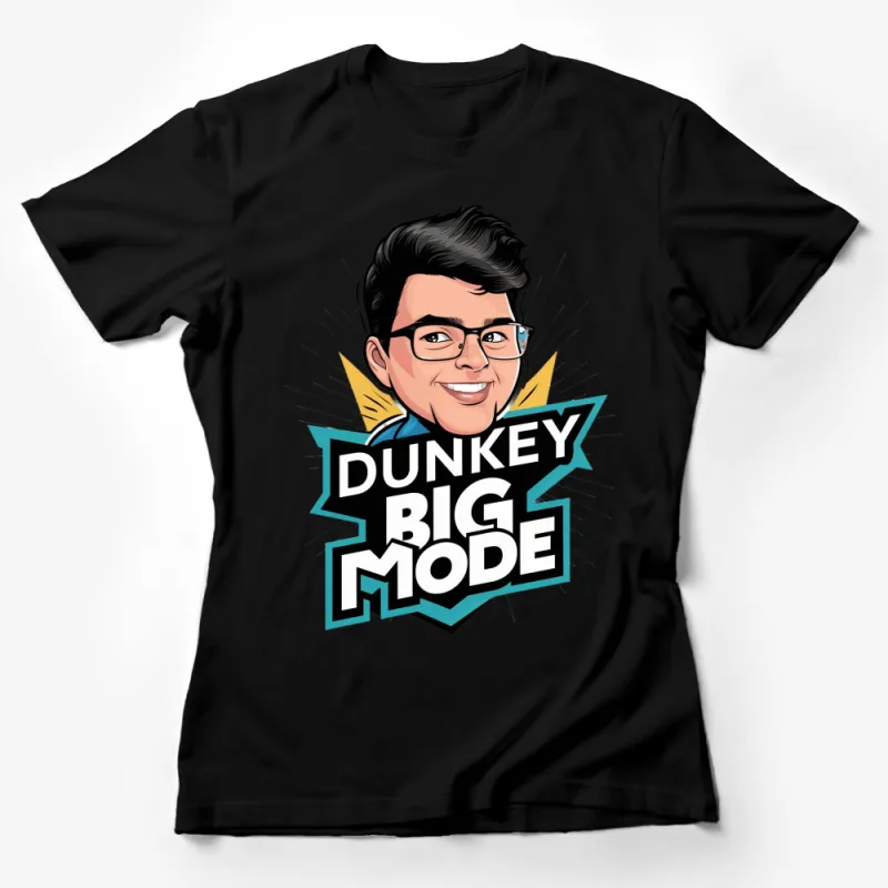 Dunkey Big Mode Graphic T-Shirt, Cool Cartoon Character Tee, Vibrant Retro Style, Unisex Casual Wear Female T-Shirt