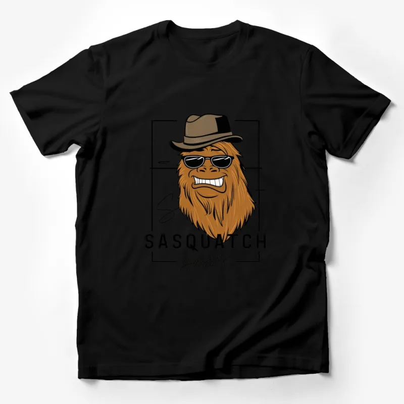 Sassy Sasquatch Graphic T-Shirt, Funny Bigfoot Tee, Mythical Creature Shirt, Cool Novelty Gift Male T-Shirt