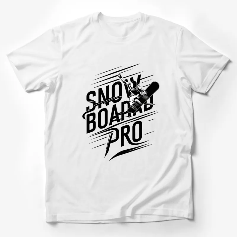 Dynamic Snowboard Pro Graphic T-Shirt, Black and White Snowboarding Enthusiast Tee, Winter Sports Casual Wear Male T-Shirt