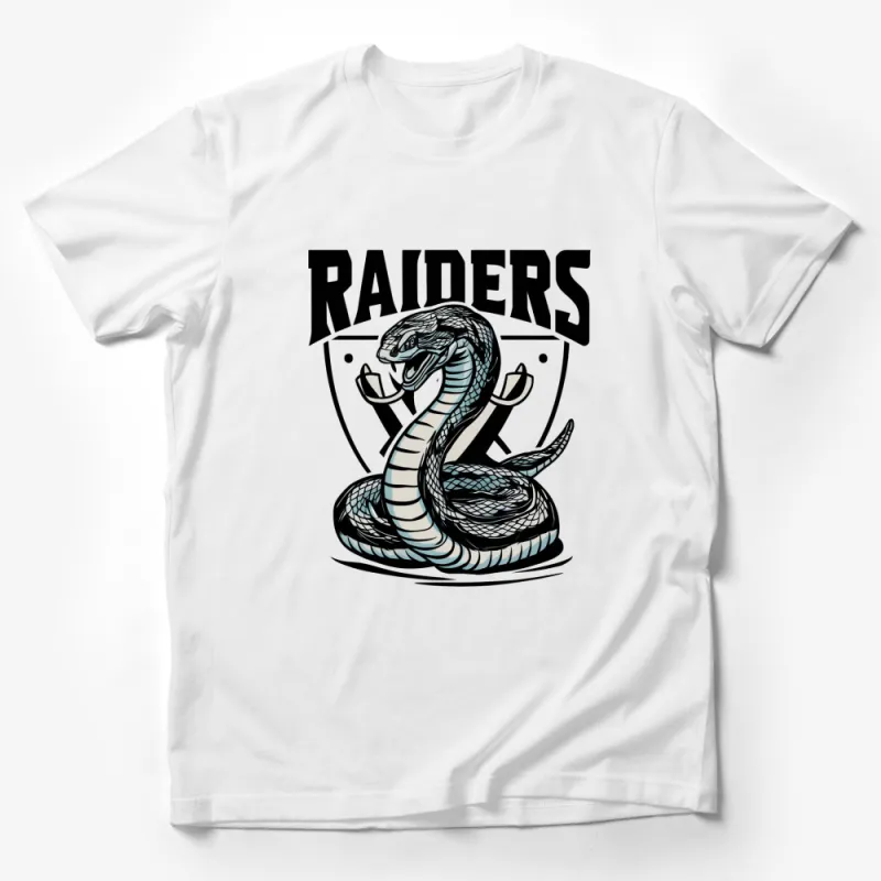 Raiders Snake Graphic T-Shirt, Vintage Inspired Serpent Design, Bold Emblem Tee, Unisex Male T-Shirt