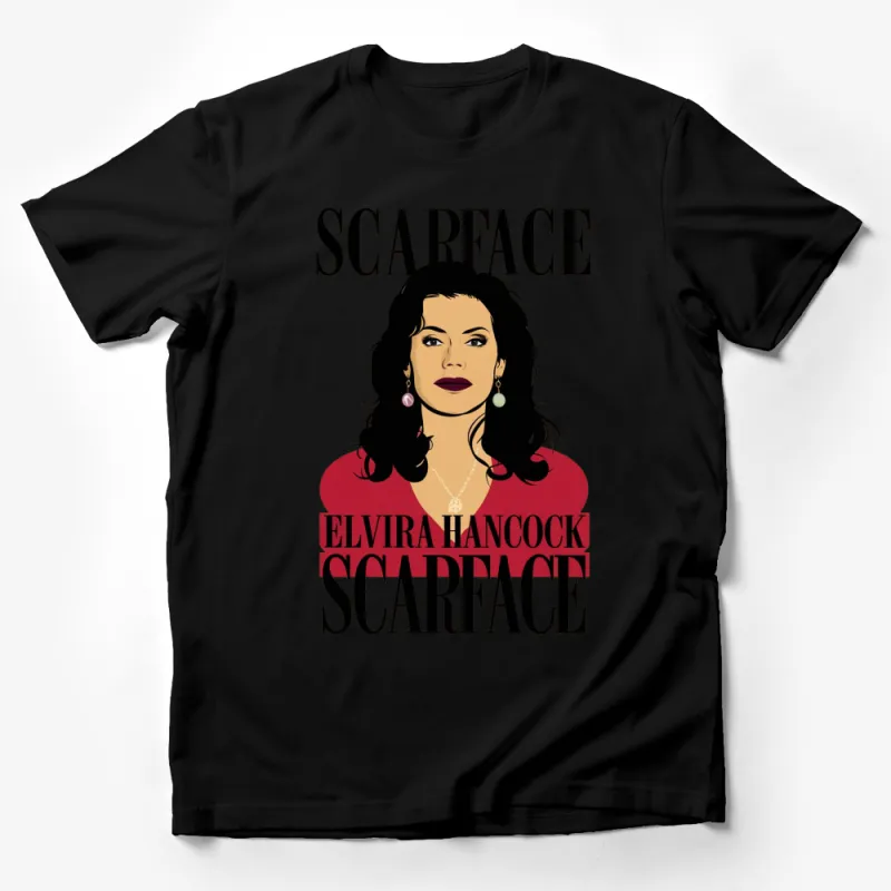 Scarface Elvira Hancock Movie Graphic T-Shirt, Vintage Style Film Tee, Iconic Fashion Shirt Male T-Shirt