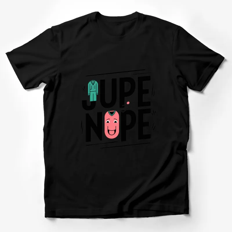 Jupe Nope Fun Graphic T-Shirt, Unique Colorful Pop Culture Tee, Cartoon Style Casual Shirt, Modern Streetwear Male T-Shirt