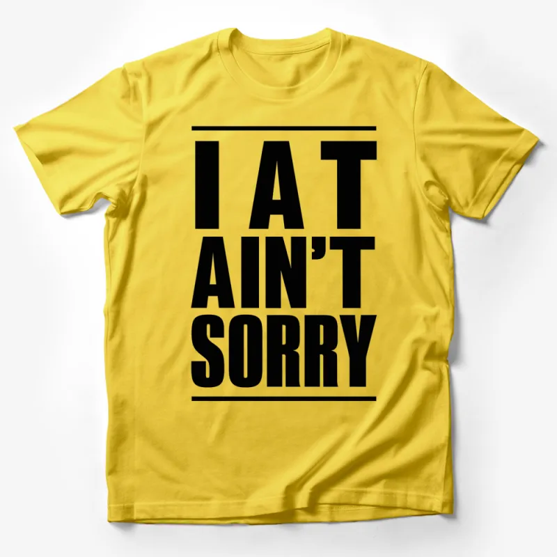 Bold Black and White I Ain't Sorry Text Graphic T-Shirt, Unisex Statement Tee, Gift for Him and Her Male T-Shirt