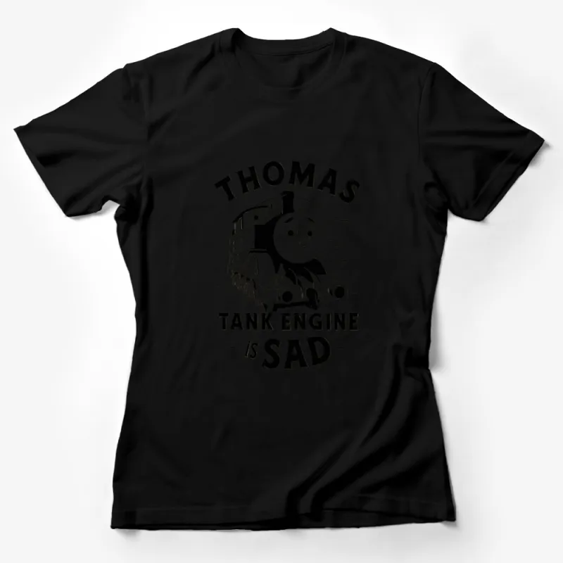 Thomas the Tank Engine Sad Face T-Shirt, Classic Cartoon Train Graphic Tee, Children's Apparel Female T-Shirt