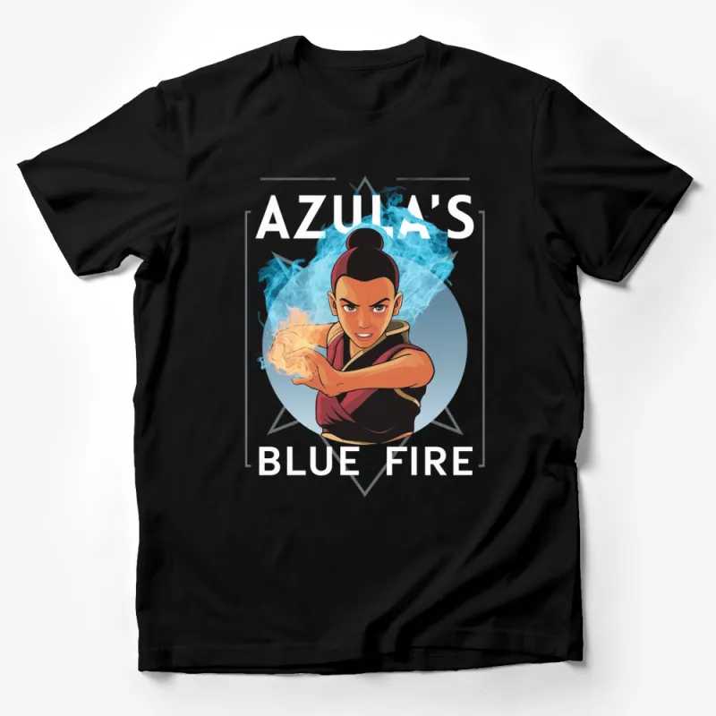 Avatar The Last Airbender Azula T-Shirt, Blue Fire Graphic Tee, Unisex Cartoon Character Apparel Male T-Shirt