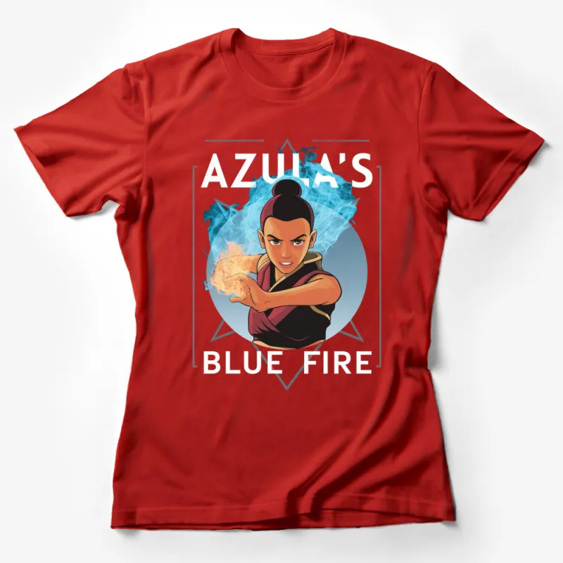 Avatar The Last Airbender Azula T-Shirt, Blue Fire Graphic Tee, Unisex Cartoon Character Apparel Female T-Shirt