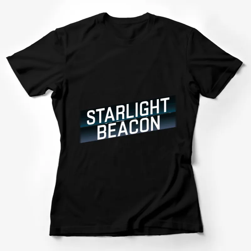 Starlight Beacon Graphic T-Shirt, Modern Black and White Tee, Unisex Adult Clothing, Casual Streetwear Female T-Shirt