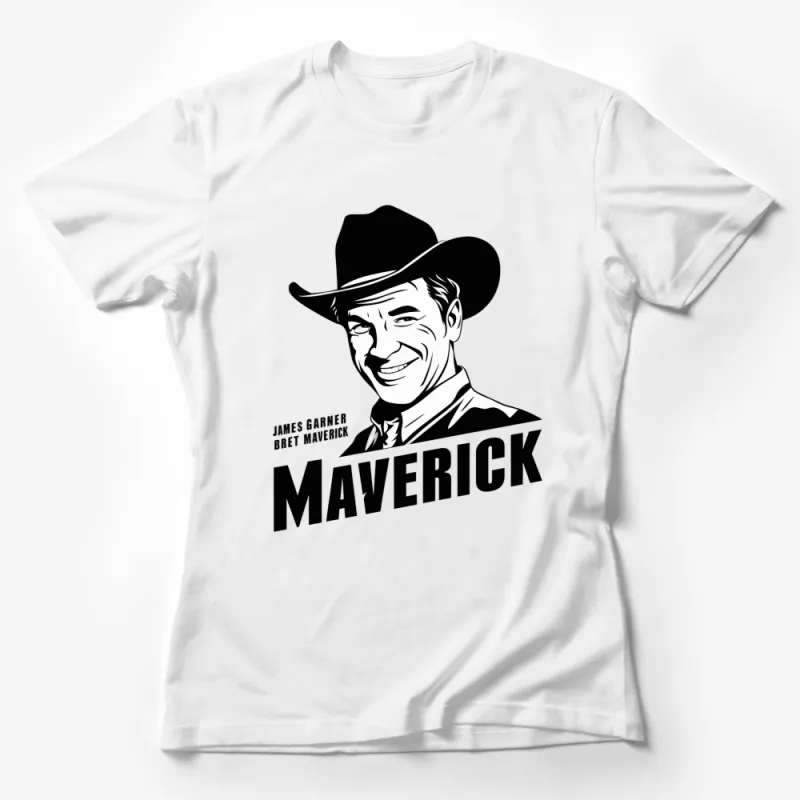 Vintage Maverick James Garner T-Shirt, Classic TV Show Graphic Tee, Retro Black and White Fashion Female T-Shirt