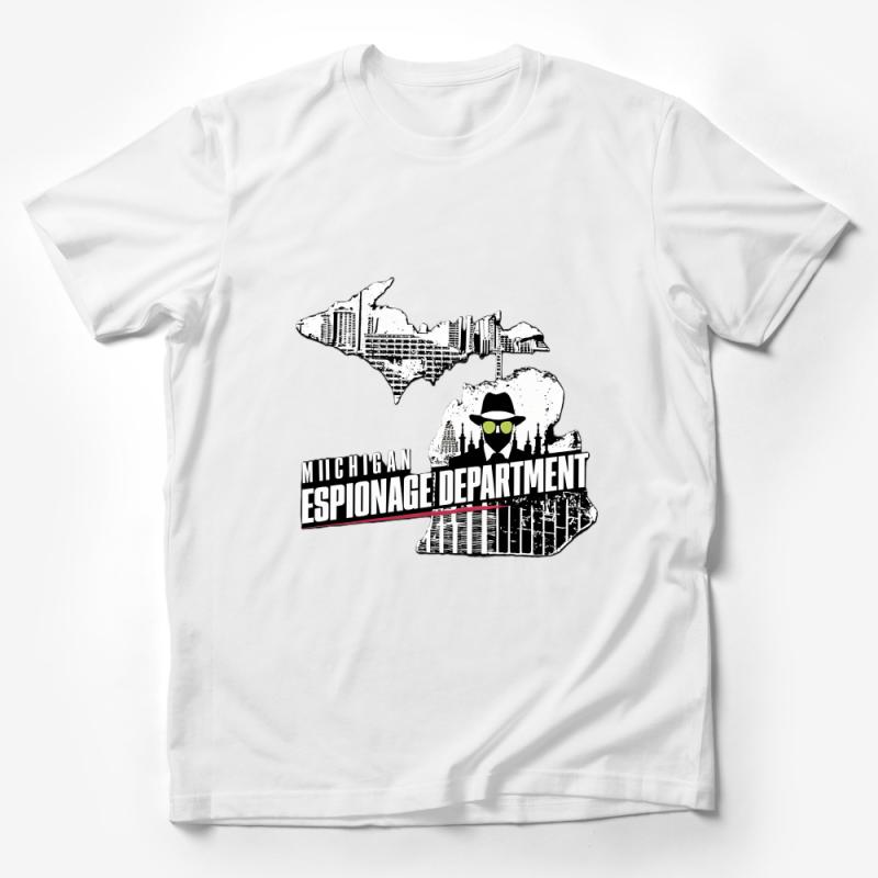 Michigan Espionage Department Themed T-Shirt, Cool Graphic Tee, Novelty Shirt, Unique Gift, Urban Style Clothing Male T-Shirt