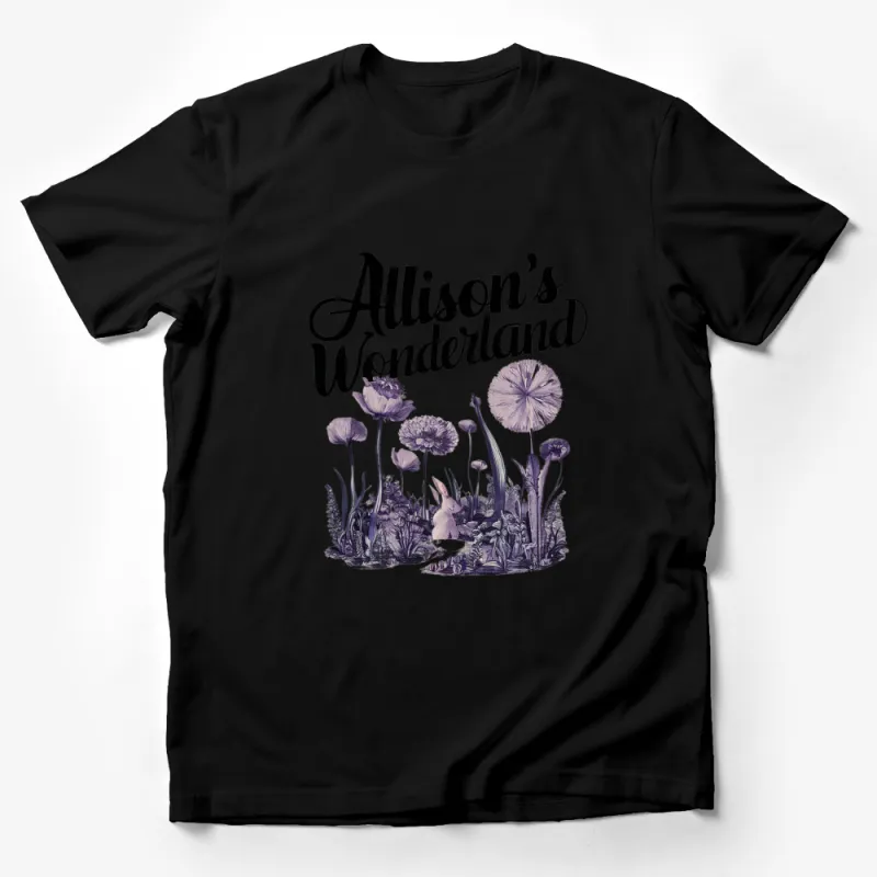 Wonderland Inspired Floral T-Shirt - Allison's Wonderland Whimsical Design, Botanical Art Tee, Unique Gift for Her Male T-Shirt