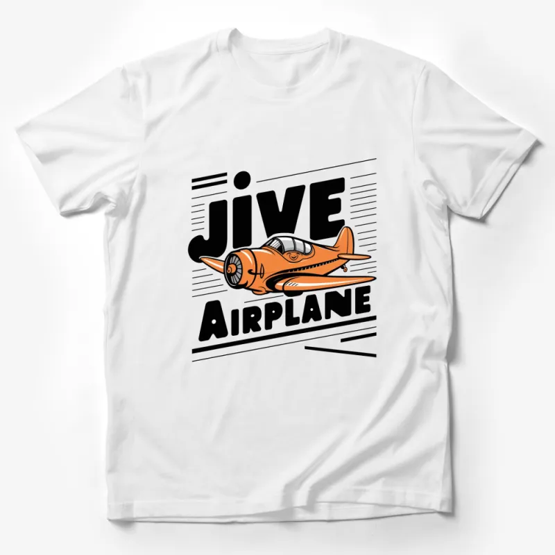 Vintage Jive Airplane Graphic T-Shirt, Cool Retro Plane Design Tee, Unisex Adult Clothing Male T-Shirt