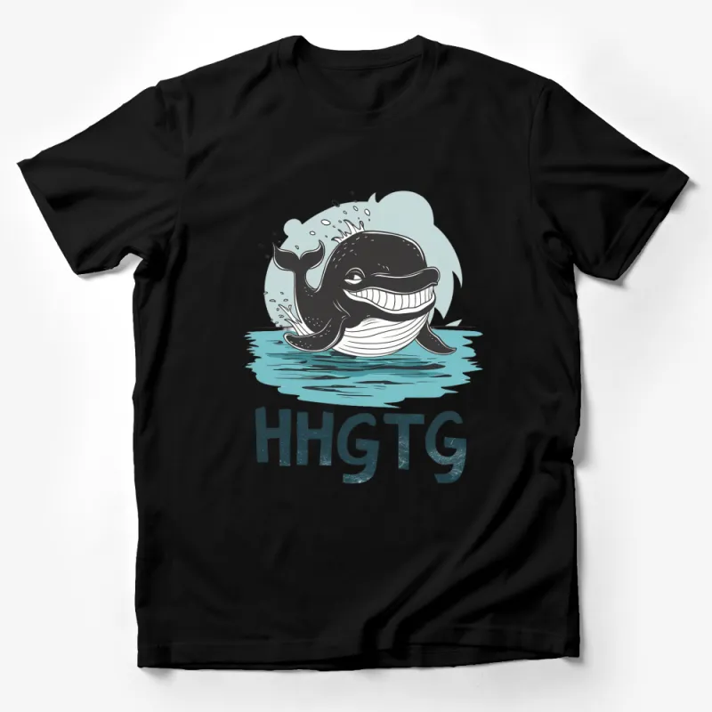 Happy Whale Graphic T-Shirt, Cute Ocean Animal Tee, Vintage Style Whale Illustration Shirt Male T-Shirt