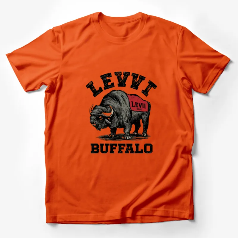 Vintage Levi Buffalo Graphic T-Shirt, Classic Retro Animal Print, Unisex Cotton Tee, Bold Typography Design Shirt Male T-Shirt