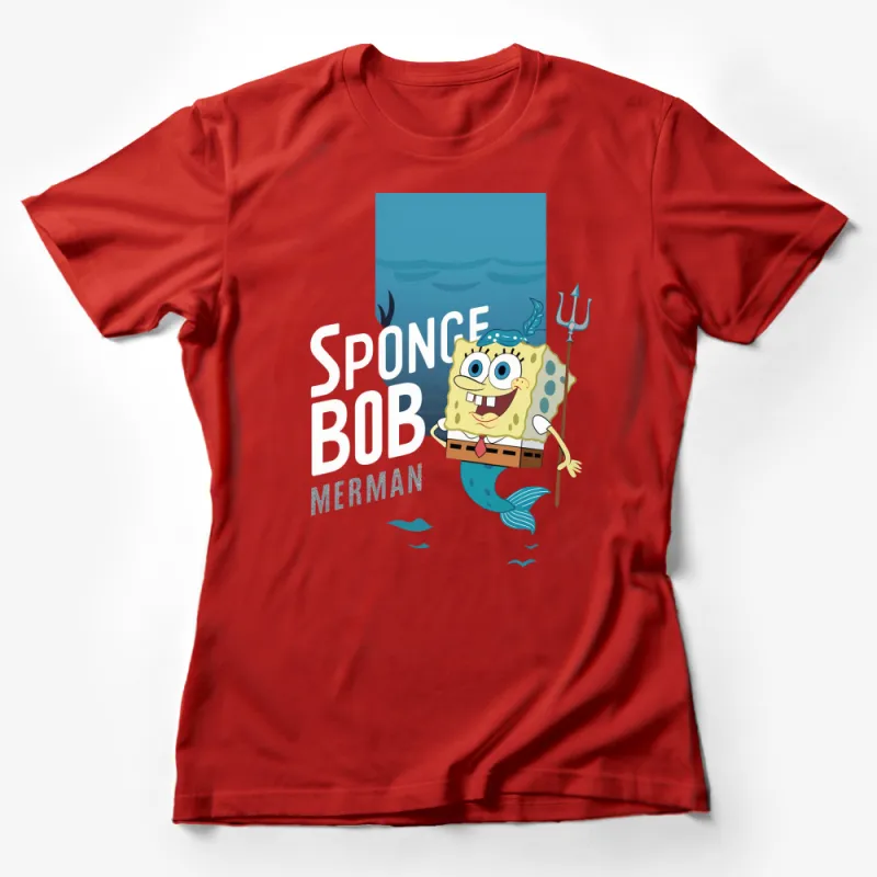 SpongeBob Merman T-Shirt, Cartoon Character Tee, Kids and Adult Sizes Available Female T-Shirt