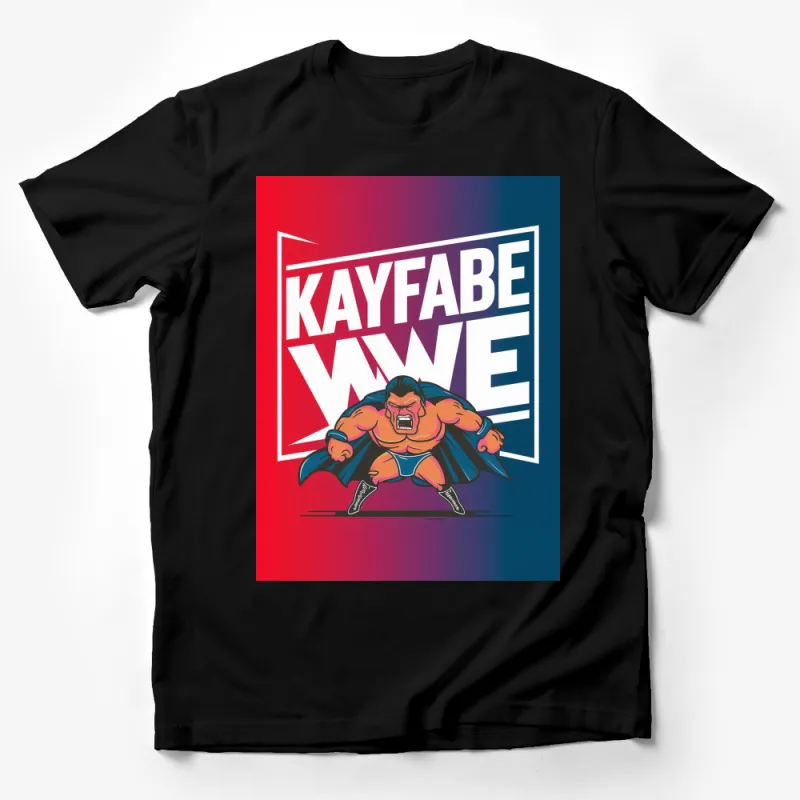 Kayfabe WWE Retro Wrestler Graphic T-Shirt, Colorful Vintage Wrestling Design Tee, Collector's Edition Male T-Shirt