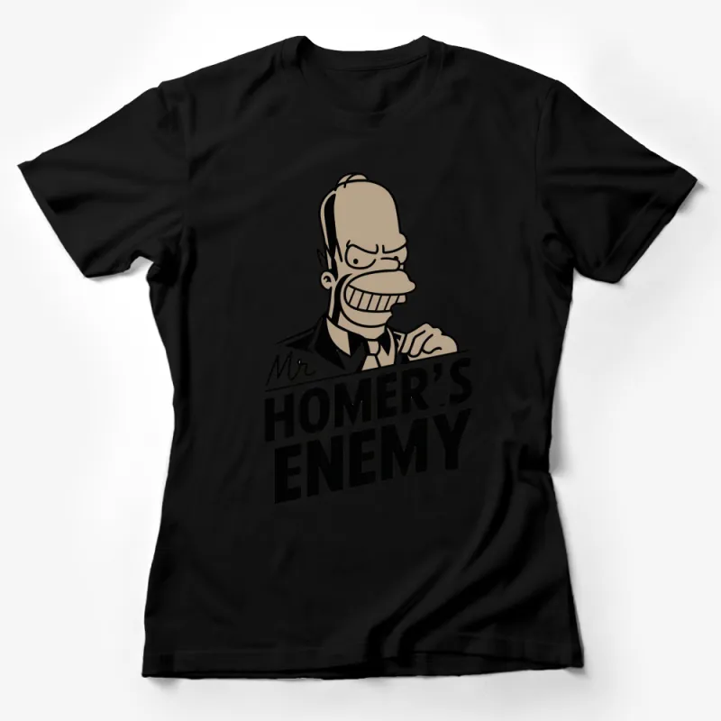 Mr. Homer's Enemy T-Shirt, Funny Cartoon Character Tee, Unique Graphic Design Shirt Female T-Shirt