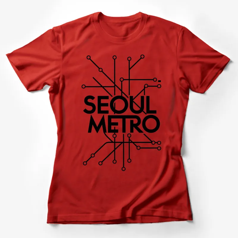 Seoul Metro Graphic T-Shirt, Unique Subway Map Design Tee, Urban Travel Inspired Casual Wear Female T-Shirt