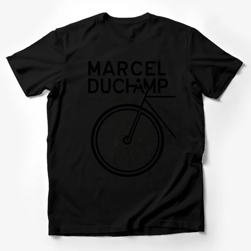 Marcel Duchamp Bike Wheel T-Shirt, Minimalist Black and White Graphic Tee, Modern Art Inspired Casual Wear Male T-Shirt