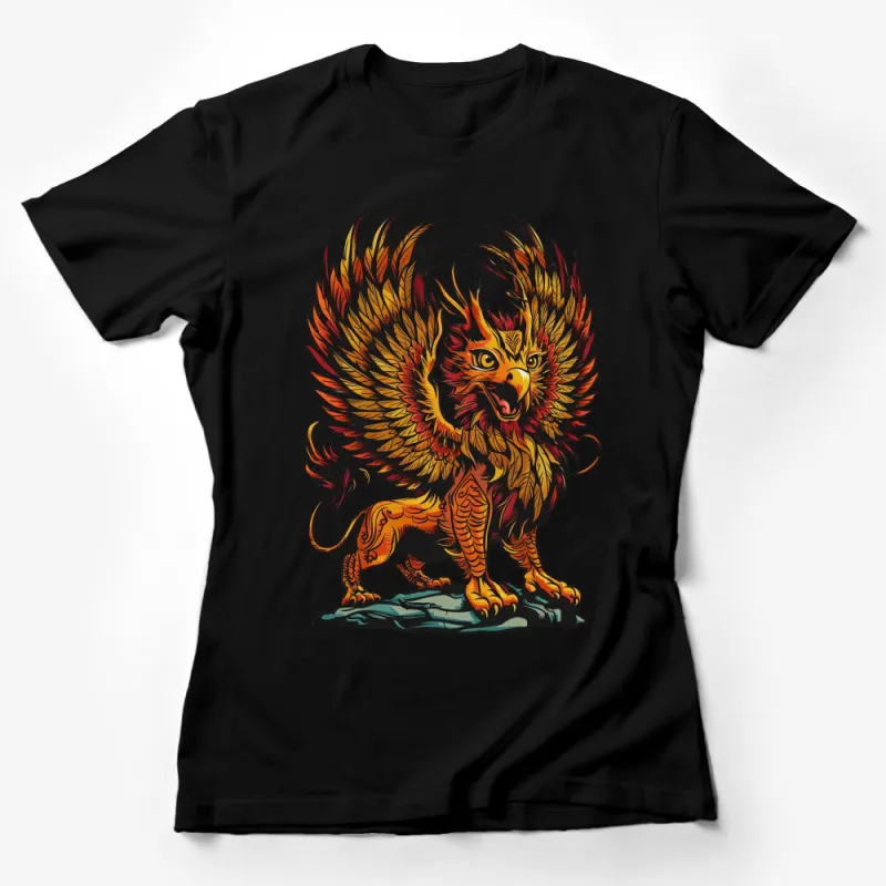 Colorful Mythical Griffin Graphic T-Shirt, Majestic Creature, Fantasy Apparel, Unisex Tee Female T-Shirt