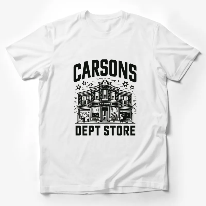 Vintage Carson's Department Store Graphic T-Shirt, Retro Urban Shop Front, Classic Building Design Tee Male T-Shirt