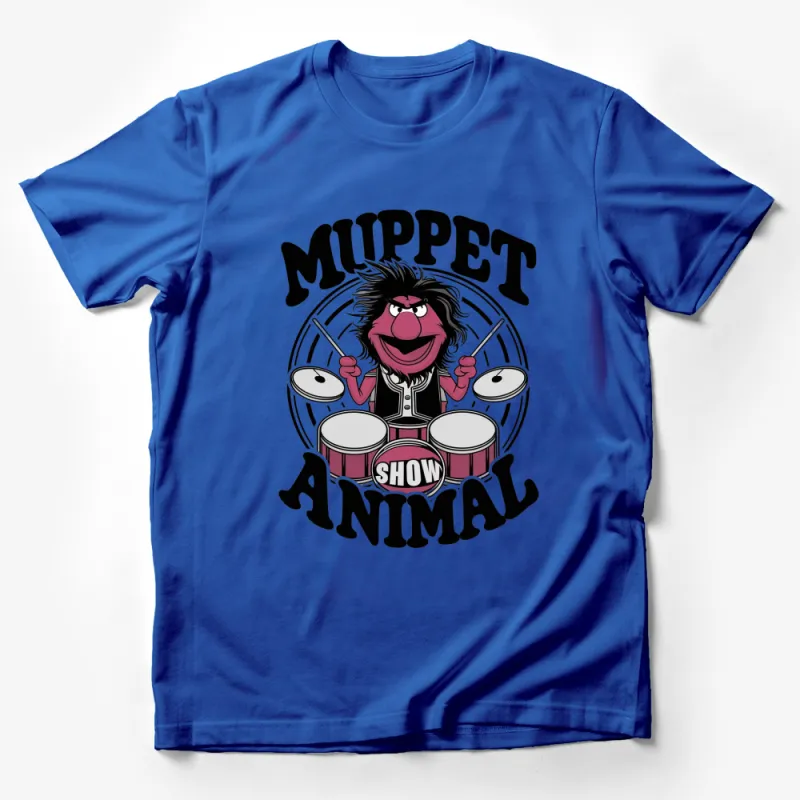 Muppet Show Animal Drummer Graphic T-Shirt, Vintage Band Tee, Unisex Music Fan Shirt, Retro Style Apparel Male T-Shirt