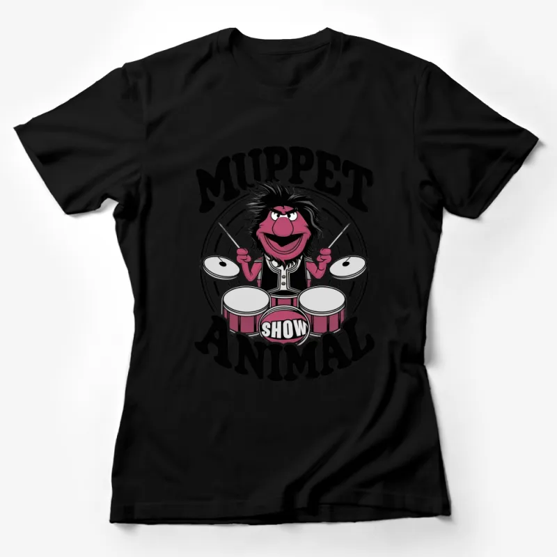 Muppet Show Animal Drummer Graphic T-Shirt, Vintage Band Tee, Unisex Music Fan Shirt, Retro Style Apparel Female T-Shirt