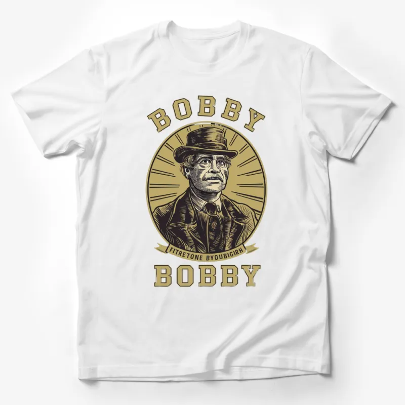 Vintage Bobby FireTone Print T-Shirt, Classic Retro Style Graphic Tee, Unique Unisex Apparel Male T-Shirt