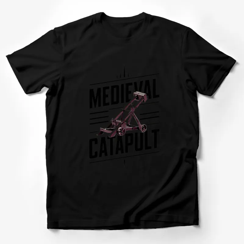 Medieval Catapult Graphic T-Shirt, Vintage Siege Weapon Design, Unique History Lover Apparel Male T-Shirt