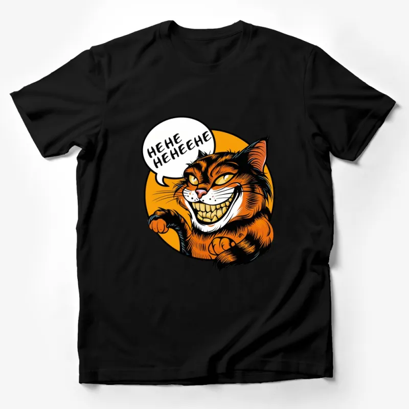 Laughing Cat T-Shirt, Funny Orange Tabby Cat with Quote Bubble, Unisex Graphic Tee for Cat Lovers Male T-Shirt