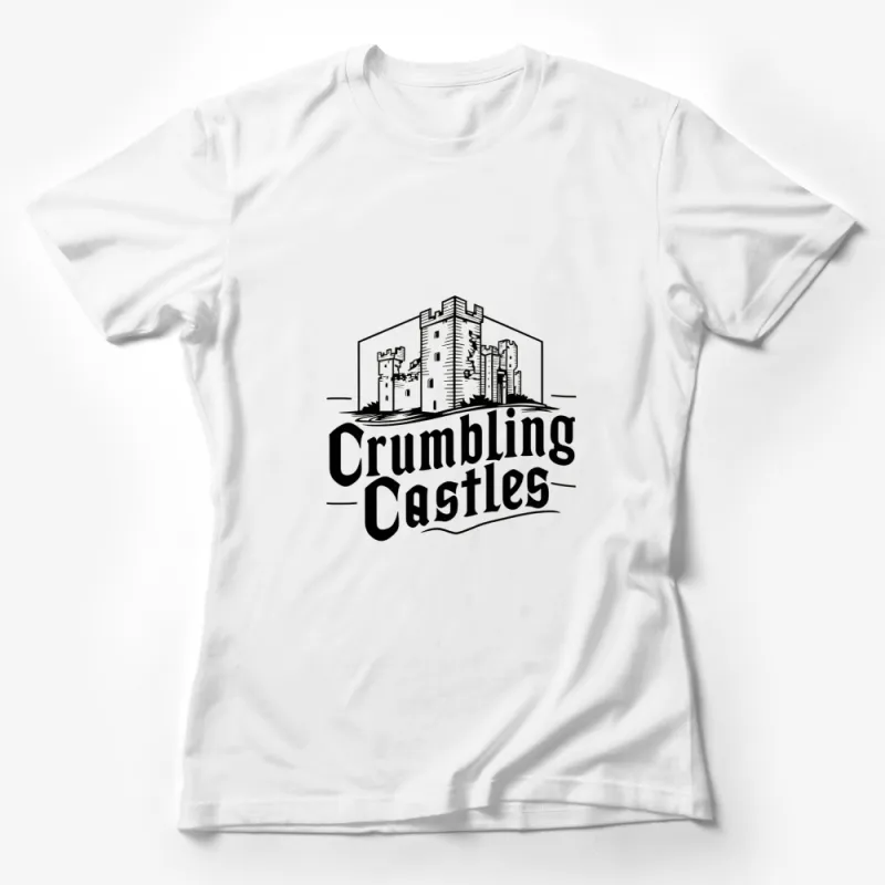 Crumbling Castles Graphic T-Shirt, Vintage Castle Illustration Tee, Unique Fortress Design Shirt for All Ages Female T-Shirt