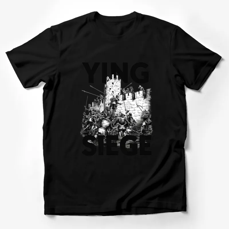 Medieval Siege Theme T-Shirt, Ying Siege Graphic Tee, Historic Battle Art, Unisex Male T-Shirt