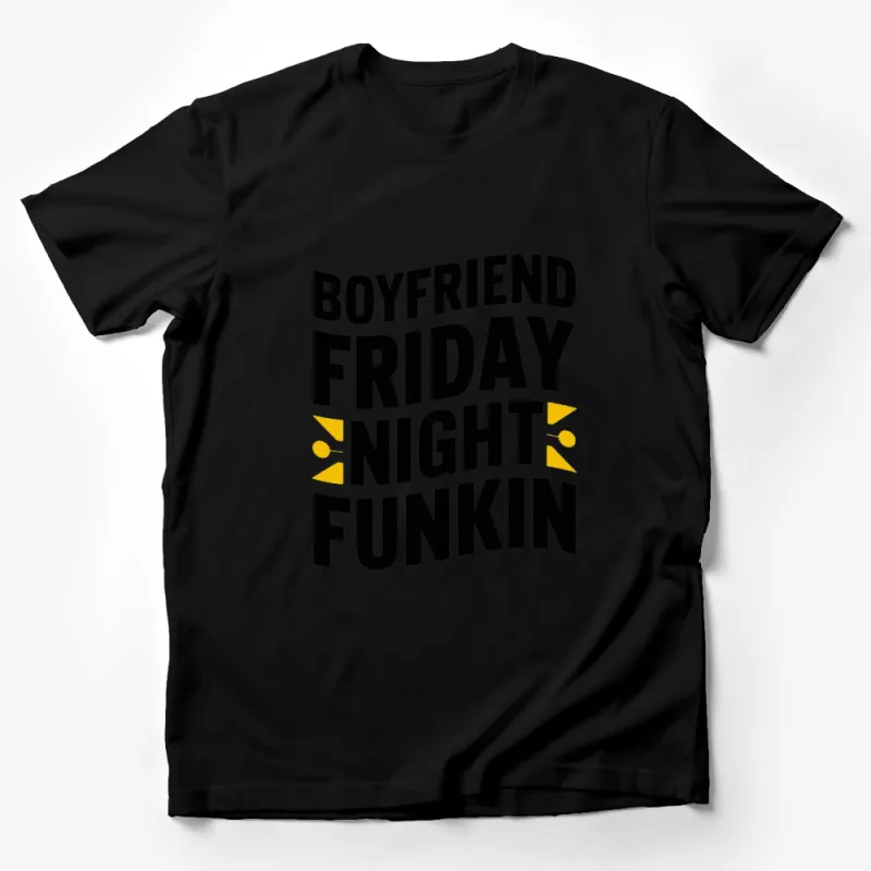 Boyfriend Friday Night Funkin Graphic T-Shirt, Bold Black and Yellow Design Male T-Shirt