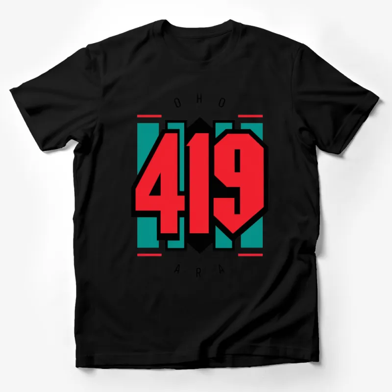 Bold 419 Area Code Graphic T-Shirt, Retro Style, Urban Streetwear, Unisex Tee Male T-Shirt