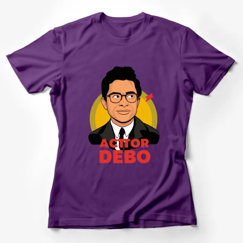 Actor Debo Fan Art T-Shirt, Unique Celebrity Cartoon Graphic Tee Female T-Shirt