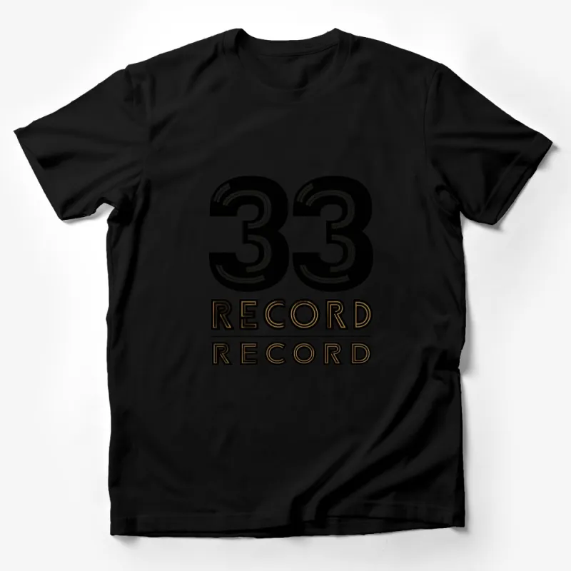 Retro 33 Record T-Shirt, Vintage Music Lover Black and White Tee, Graphic 33 RPM Vinyl Design Unisex Shirt, Gift for DJs Male T-Shirt