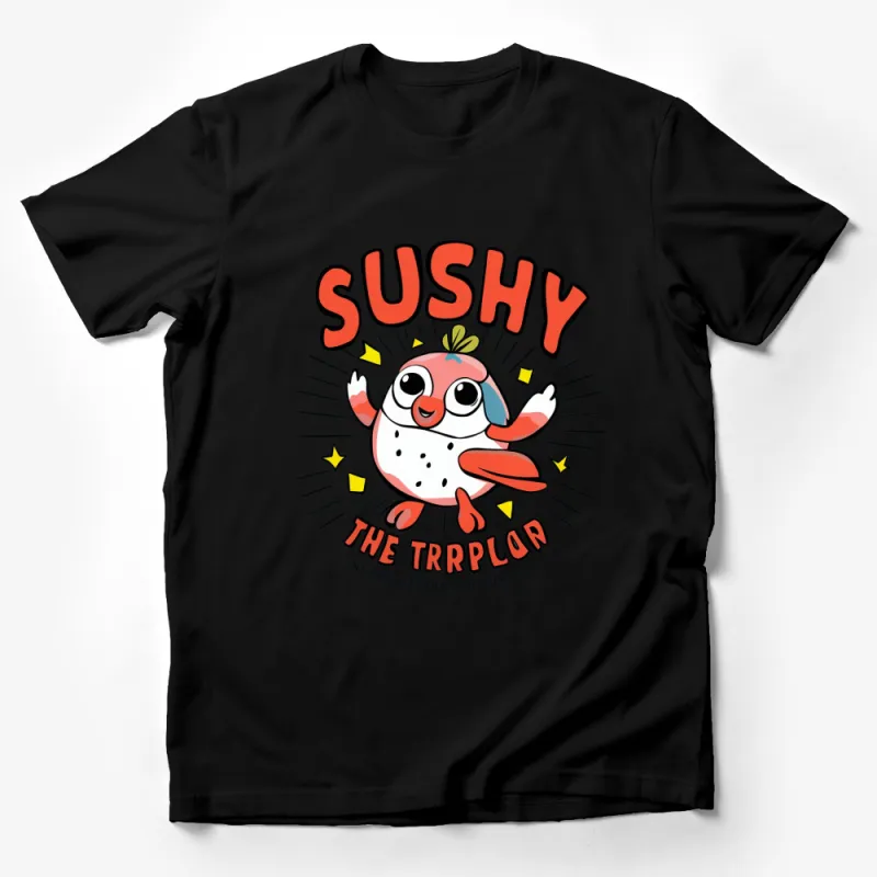 Cute Sushi Character T-Shirt, Funny Sushi Lover Tee, Colorful Kawaii Sushi Graphic Shirt Male T-Shirt