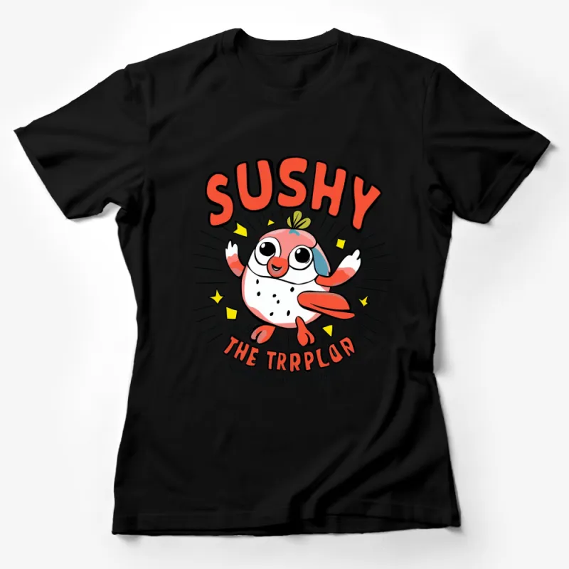 Cute Sushi Character T-Shirt, Funny Sushi Lover Tee, Colorful Kawaii Sushi Graphic Shirt Female T-Shirt