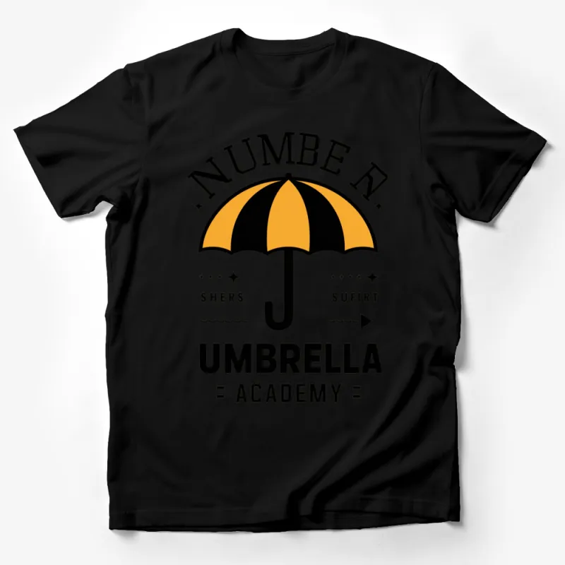 Number One Umbrella Academy T-Shirt, Graphic Tee, Black and Yellow, Cool Casual Wear, Unisex T-Shirt Design Male T-Shirt