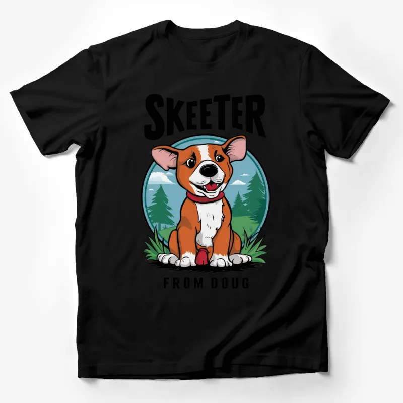 Skeeter From Doug Cartoon Dog T-Shirt, Vintage Animation Tee, Retro Kids Show Apparel Male T-Shirt