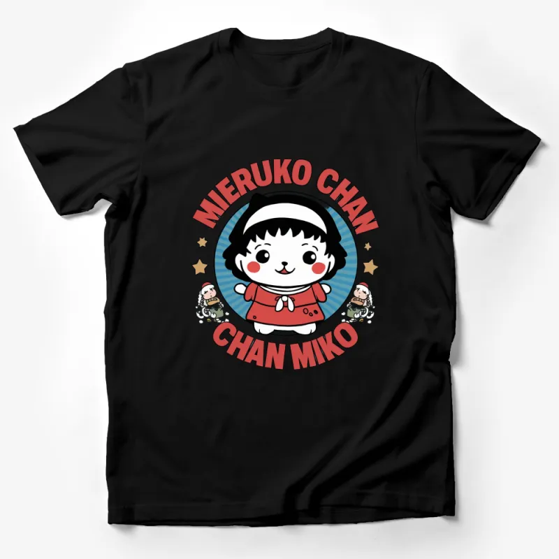 Mieruko Chan Miko Cute Anime T-Shirt, Red Cartoon Graphic Tee, Unisex Manga Fan Apparel Male T-Shirt