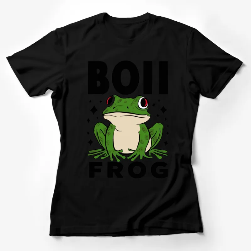 BOII Frog Graphic T-Shirt, Cute Frog Meme Tee, Unisex Casual Streetwear, Funny Animal Shirt Female T-Shirt