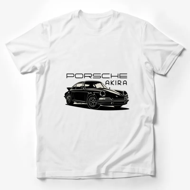 Vintage Porsche Akira T-Shirt, Classic Car Enthusiasts Tee, Black and White Graphic, Retro Automotive Apparel Male T-Shirt