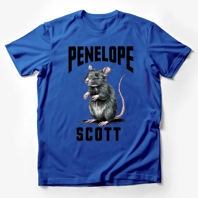 Penelope Scott Rat Graphic T-Shirt, Cute Rodent Art Tee, Unisex Animal Lover Shirt Male T-Shirt