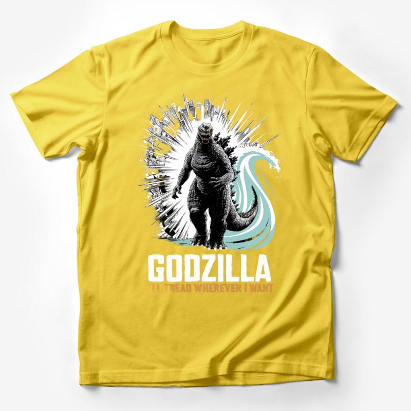 Godzilla Graphic Tee, Urban Monster T-Shirt, Pop Culture Apparel, City Destroyer Shirt Male T-Shirt