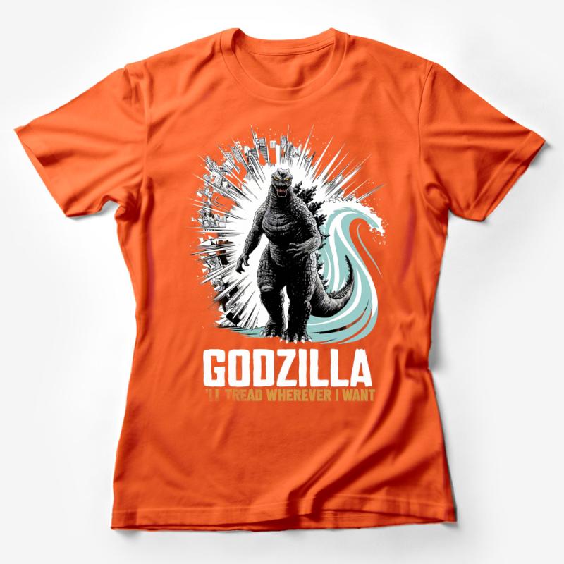 Godzilla Graphic Tee, Urban Monster T-Shirt, Pop Culture Apparel, City Destroyer Shirt Female T-Shirt