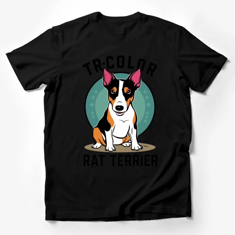 Tricolor Rat Terrier Dog T-Shirt, Cute Pet Lover Gift, Unisex Graphic Tee, Dog Breed Apparel Male T-Shirt