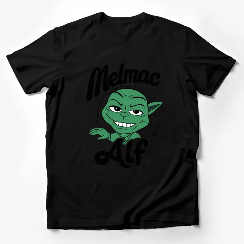 Green Alien Alf Melmac Cartoon Graphic T-Shirt, Unisex Vintage Style Tee for TV Show Fans Male T-Shirt