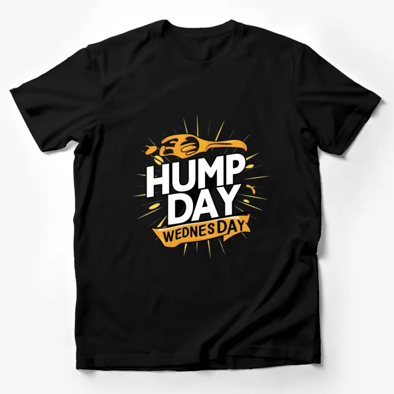 Hump Day Wednesday Yellow Splash Graphic T-Shirt, Fun Midweek Casual Wear, Unisex Tee Male T-Shirt