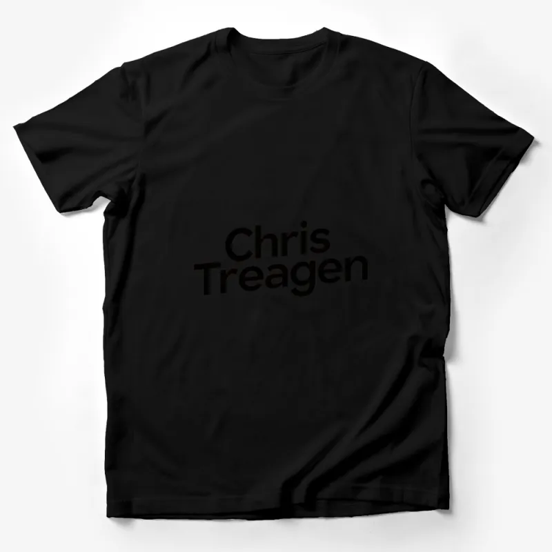 Chris Treagen Bold Text Black and White T-Shirt, Unisex Casual Graphic Tee Male T-Shirt