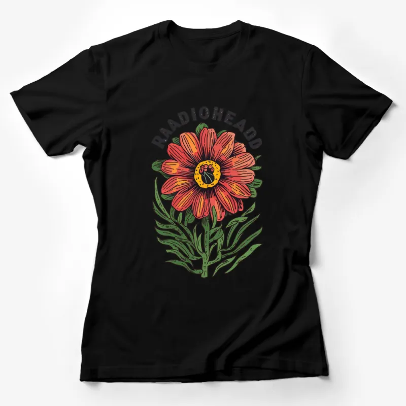 Radiohead Inspired Floral T-Shirt, Vibrant Daisy Graphic Tee, Band Fan Merchandise, Unisex Female T-Shirt